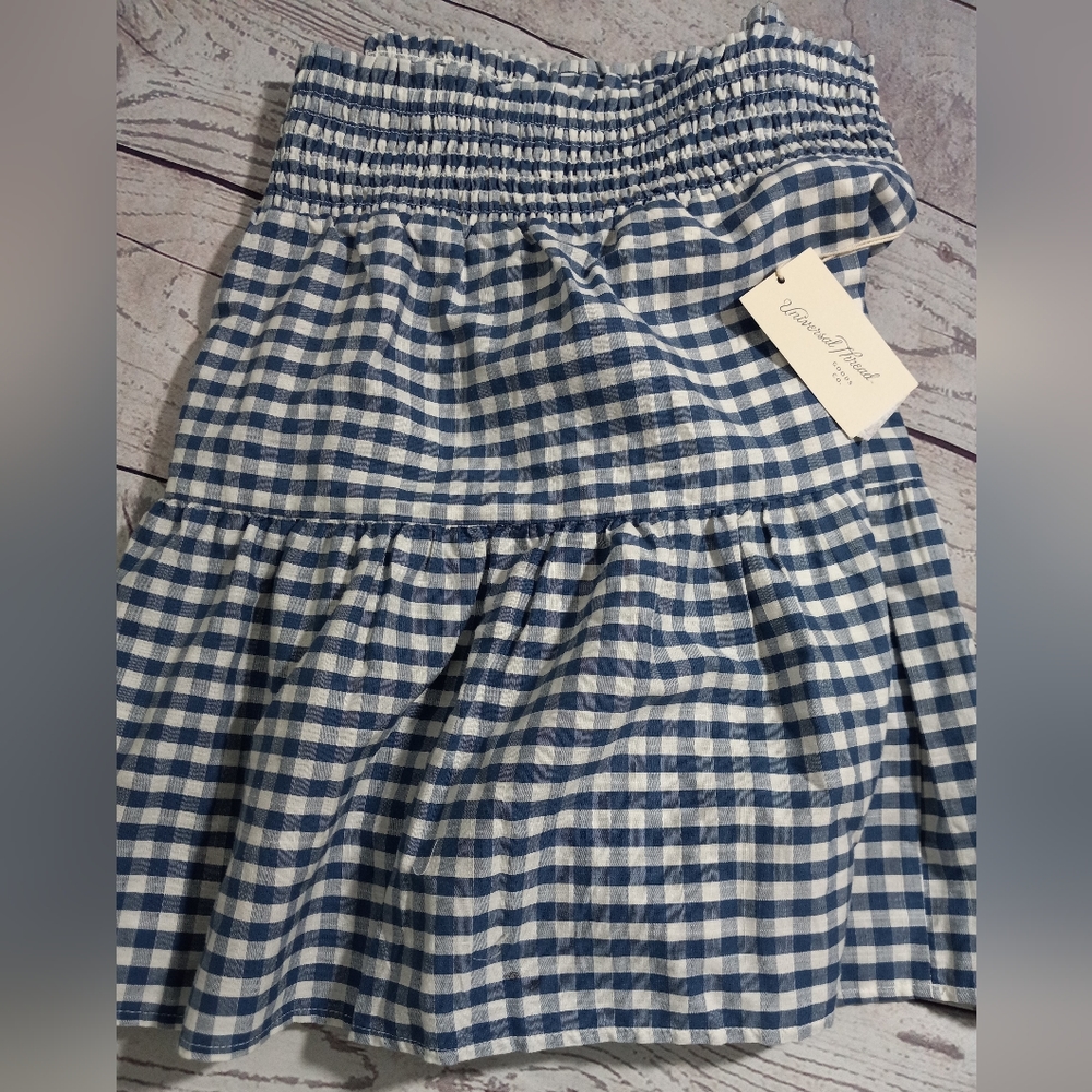 Universal thread Blue gingham skirt NWT Sz 4X